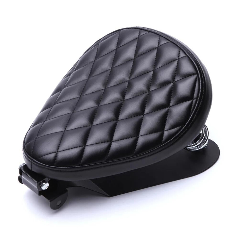 Motorcycle Seat Cushion Universal Solo Seat For Chopper Bobber, Compatible Iron 883 Sportster Softail, Color Cb14015bk 9354506320089