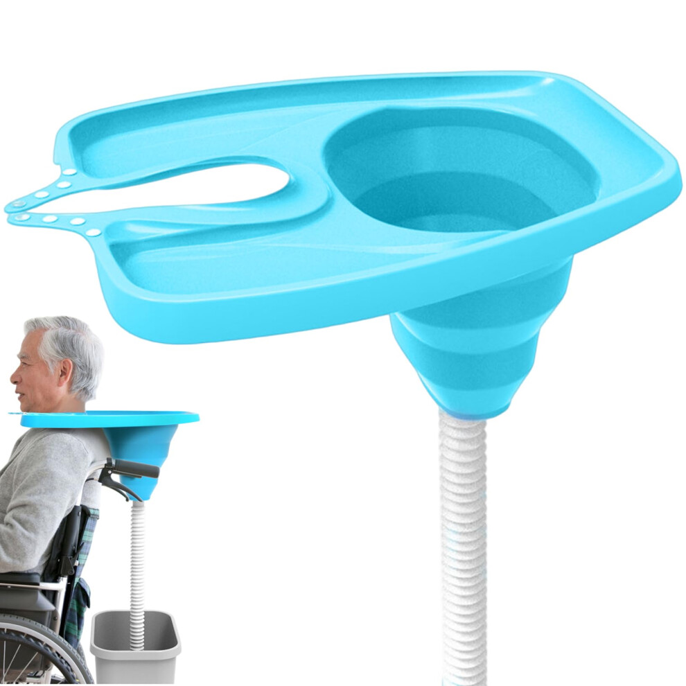 Portable Hair Washing Basin Foldable With Adjustable Neck Strap Drain Shampoo Tray For Elderly, Pregnant Women, Children