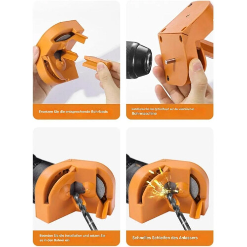 Drill Bit Sharpening Tool Precise Grinding Aid Industrial Grinder Attachment Durable Restorer For Workshop Garage Yellow 2