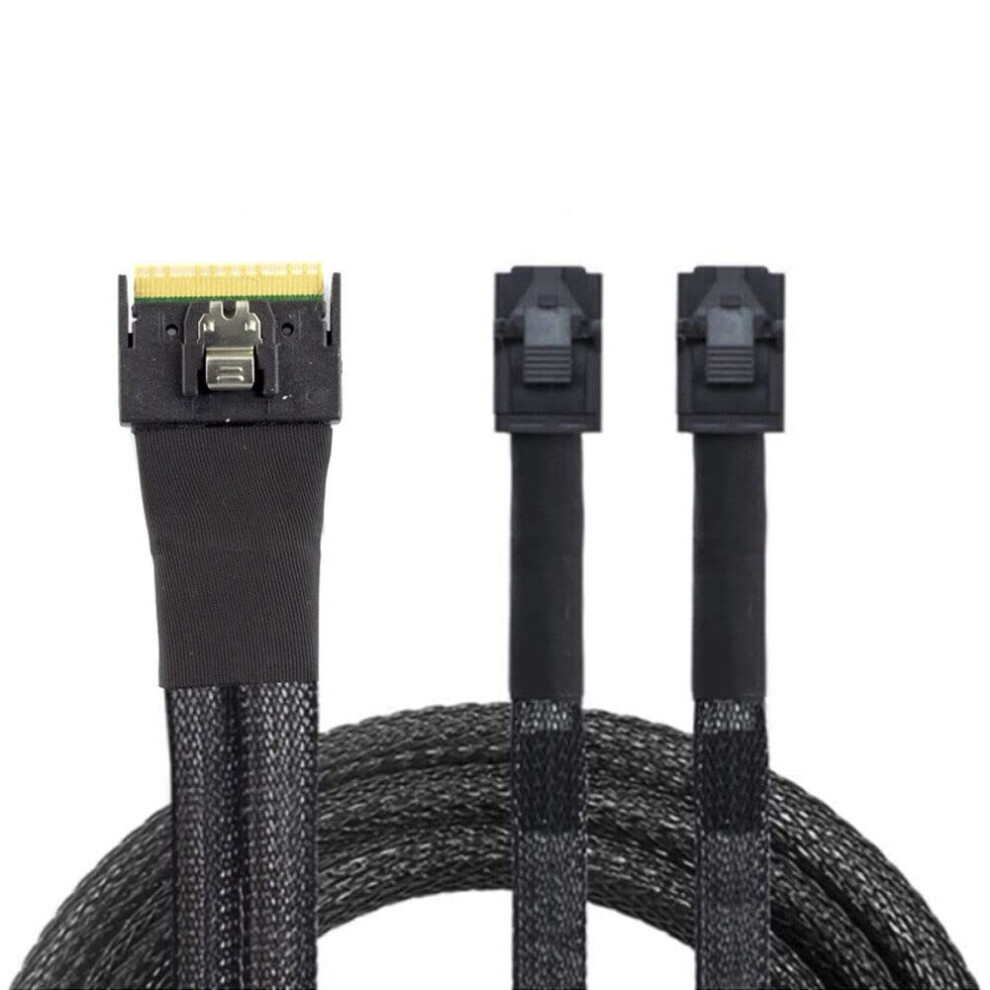 Mini Slimsas Sff-8654 8I 4.0 To 2X Sas Hd Sff-8643 Server Connection Cable 1.0M Black 9354506320836