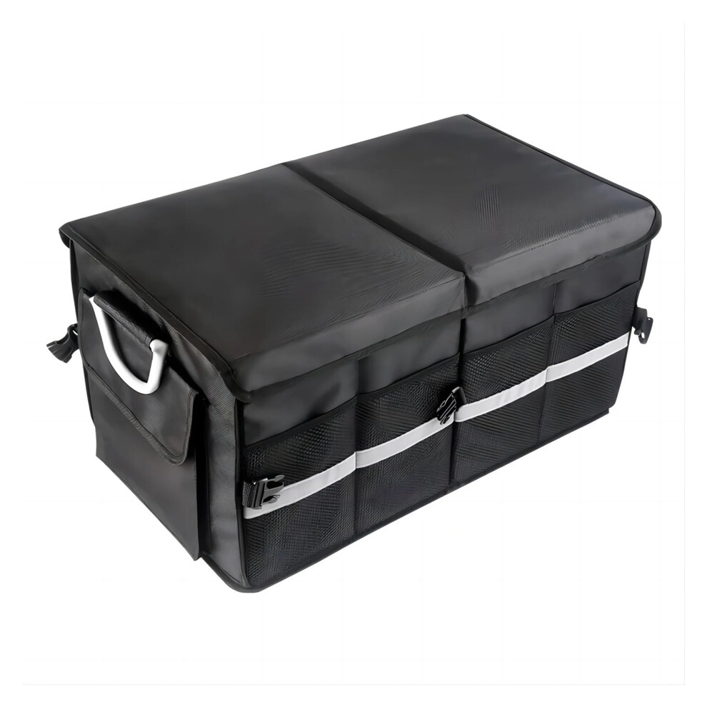 Car Trunk Organizer Collapsible Multi-Compartment 28L Non-Slip Bottom Adjustable Straps Foldable Cover 9354506323189