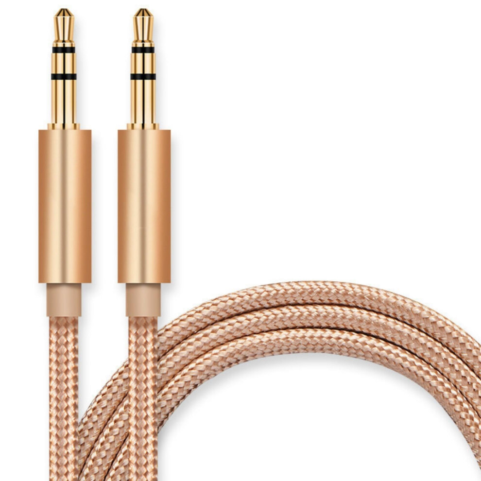 Plated 3.5Mm To 3.5Mm Trrs 3/4-Pole Aux Cable For Headphones And Car Audio Connectors Gold 9393856414901