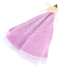 1Pc Purple Coral Fleece Hand Towel Round Quick-Drying Hanging Towel