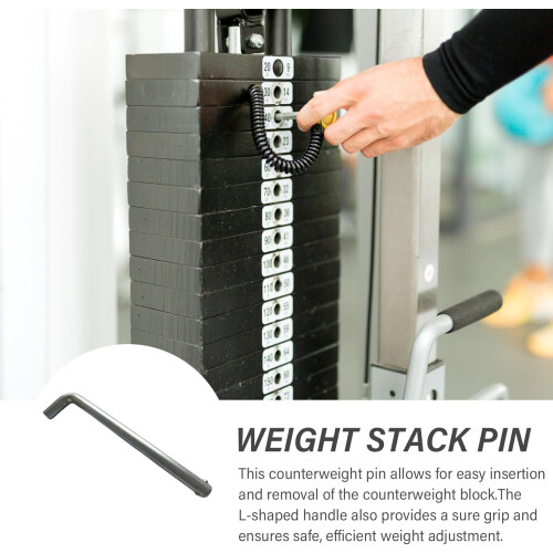 Weight Stack Pin L-Shaped Handle, Steel Loading Pin for Weight Plates, Compatible With Weight Stacks, Replacement Part 2
