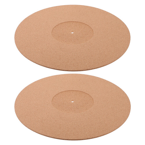 2 Pcs Tapetes De Vinil E Cortiça Para -discos, Antiestáticos