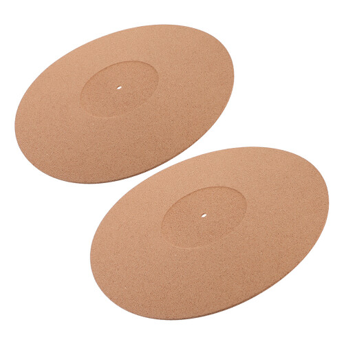 2 Pcs Tapetes De Vinil E Cortiça Para -discos, Antiestáticos 2