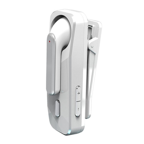 Mini Single Side Headset Bluetooth Wireless Car Talk Noise-Canceling Lavalier Headset White Easy Install