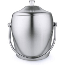 Large Drinks Cooler 2L Insulated Stainless Steel Double-Wall Beer Bucket With Lid Not-Slip Handle Leak-Resistant