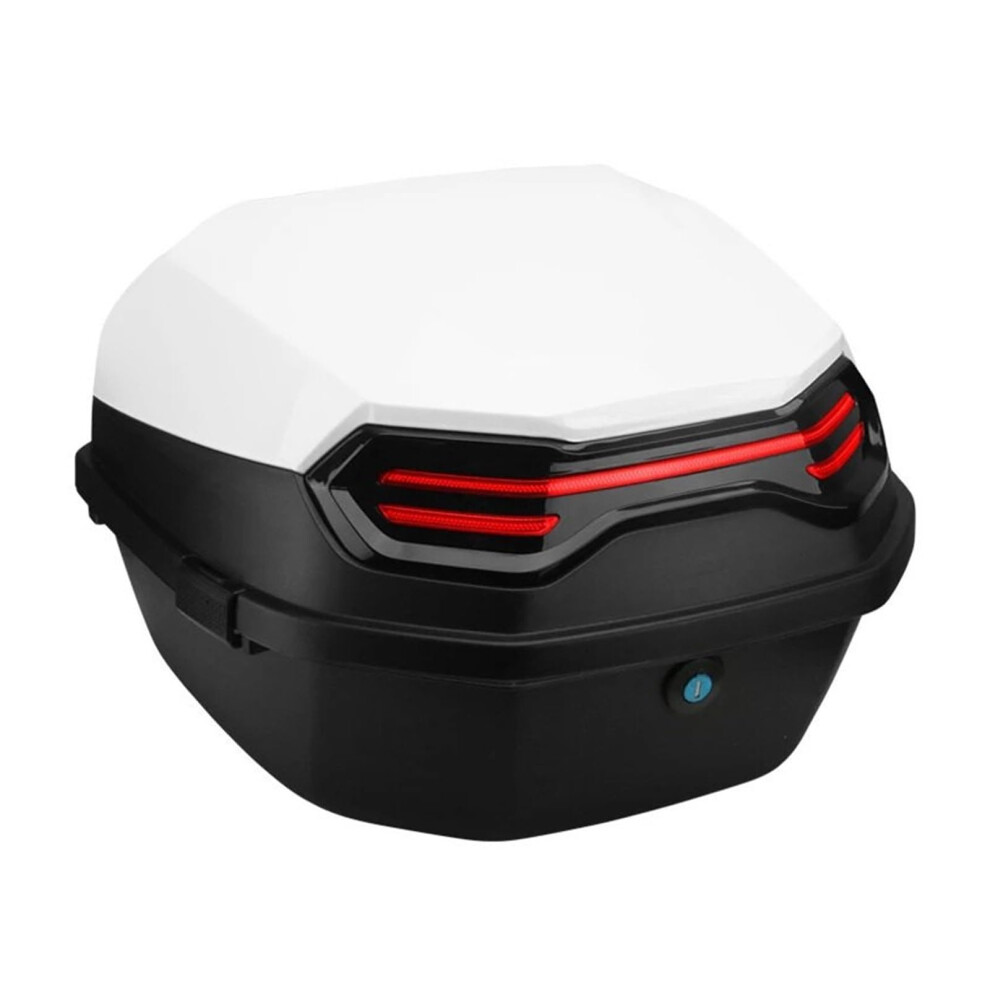 Motorbike Storage Motorcycle Tail Box Top Case Luggage Box Full Helmet Storage Compatible With Scooters White 9016109470003