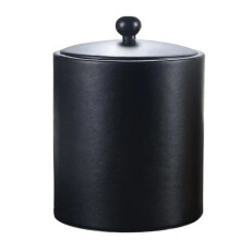 Stainless Steel Ice Bucket Double Layer With Lid Wall Insulation Keeps Beverages Cold Black