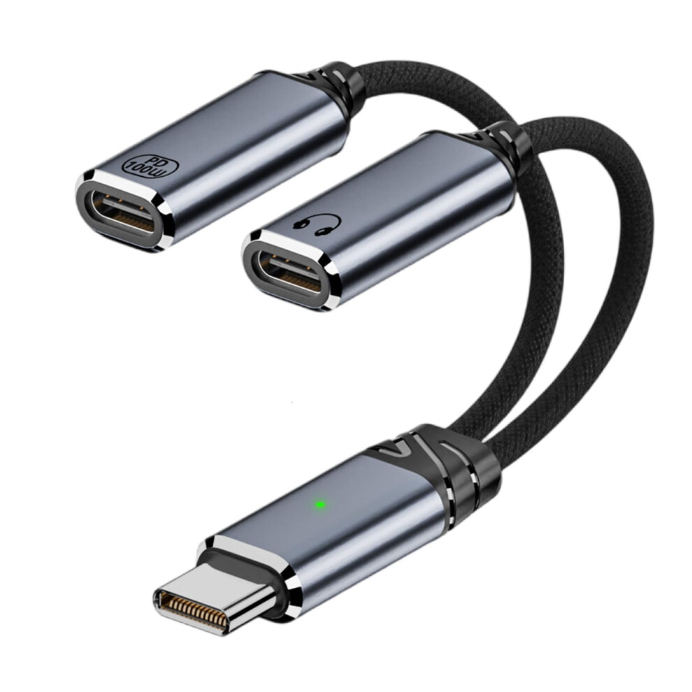 Usb C Splitter Type C Male To Double Female Cable 100W Pd Fast Charging For Phone 9016109470294