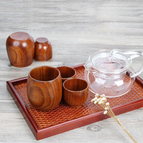 Conjunto De Taça De Madeira Para Saquê E Vinho, Doméstico 2