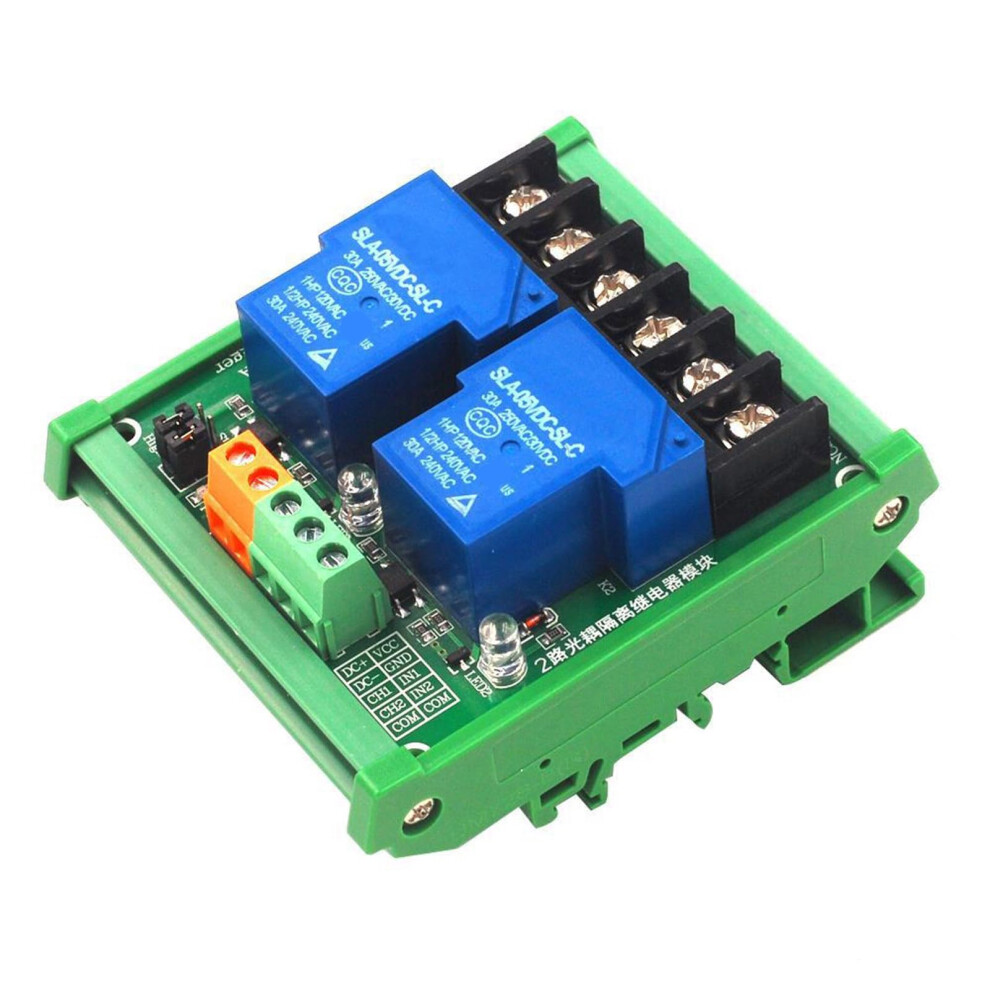 2 Channel 30Amp Relays Module With Optocoupler Isolation High Low Level Trigger For Automation And Industrial Controller 9016109470546