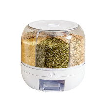 Rice Grain Dispenser, Transparent Lid, 360 Degree Rotary, Removable Lid, Airtight Seal, For Rice Grains Nuts Oatmeal