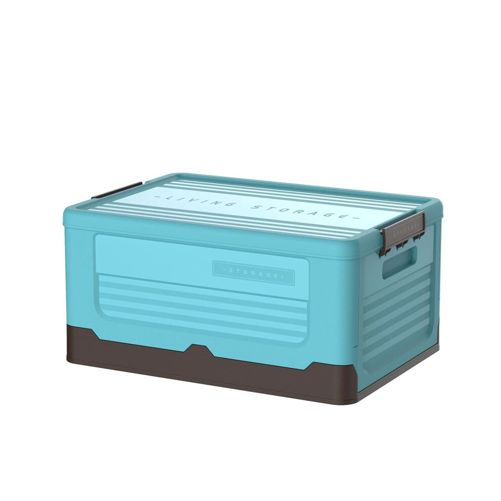 Car Trunk Storage Crates Plastic Stackable Folding Box Organizer With Lids For Home Use Blue 9354506332198