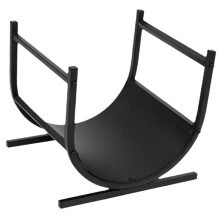 Steel Log Rack With U-Shaped Frame, Low-Profile Base, Indoor Outdoor Firewood Storage For Patio Garden