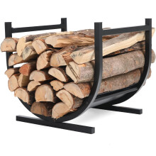Firewood Rack U-Shaped Design For Easy Movement, Stable Base Keeps Logs Secure, Indoor Outdoor Patio & Garden Use