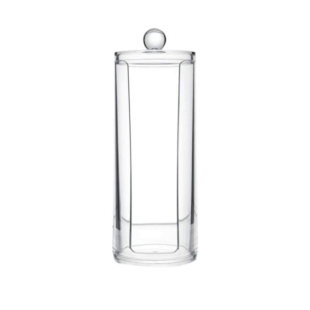 Round Makeup Container Cotton Pad Dispenser Clear Acrylic Transparent Cotton Pad Holder