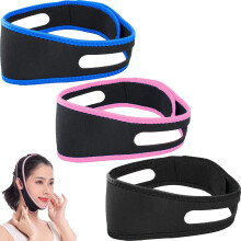 Anti Snoring Chin Strap 3 Pack Adjustable Unisex Sleeping Stop Snoring Device Pink Black and Blue
