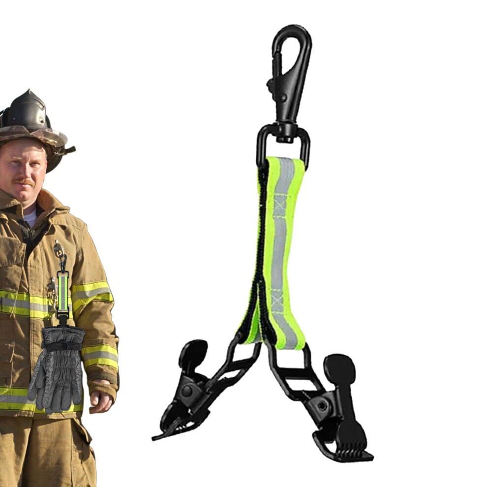 Firefighter Gloves Holder Buckle, Hanging Glove Straps, Reflective Trim Nylon Webbing, Model A, For Workers 9084446457933