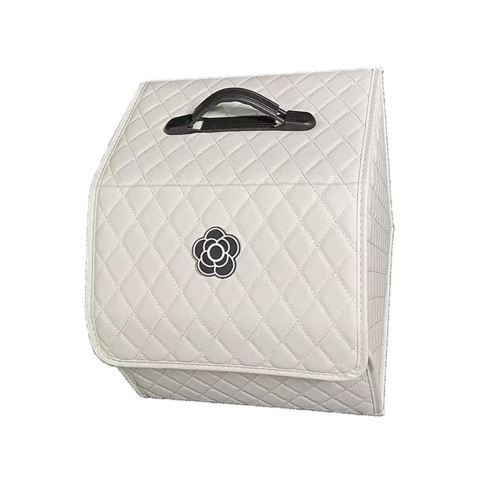 Car Trunk Suv Organizer, Pu Leather High-Capacity Trunk Box With Lid, Dustproof Portable Car Storage Box For Suv And Van 9354506334956
