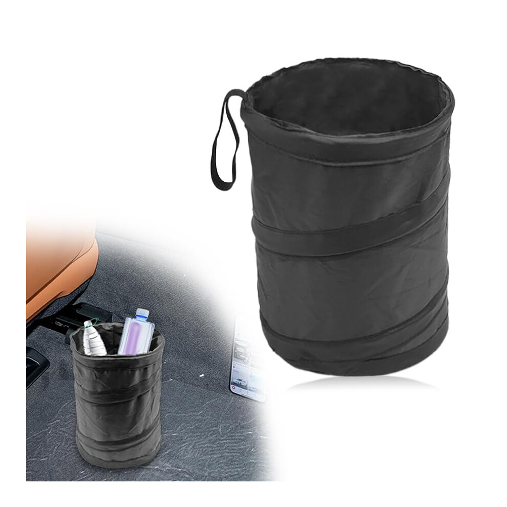 Car Trash Can Collapsible Pop-Up Portable Garbage Bin, Waterproof Hanging Trash Bag With Velcro, 1 Pack Black 9084446459036