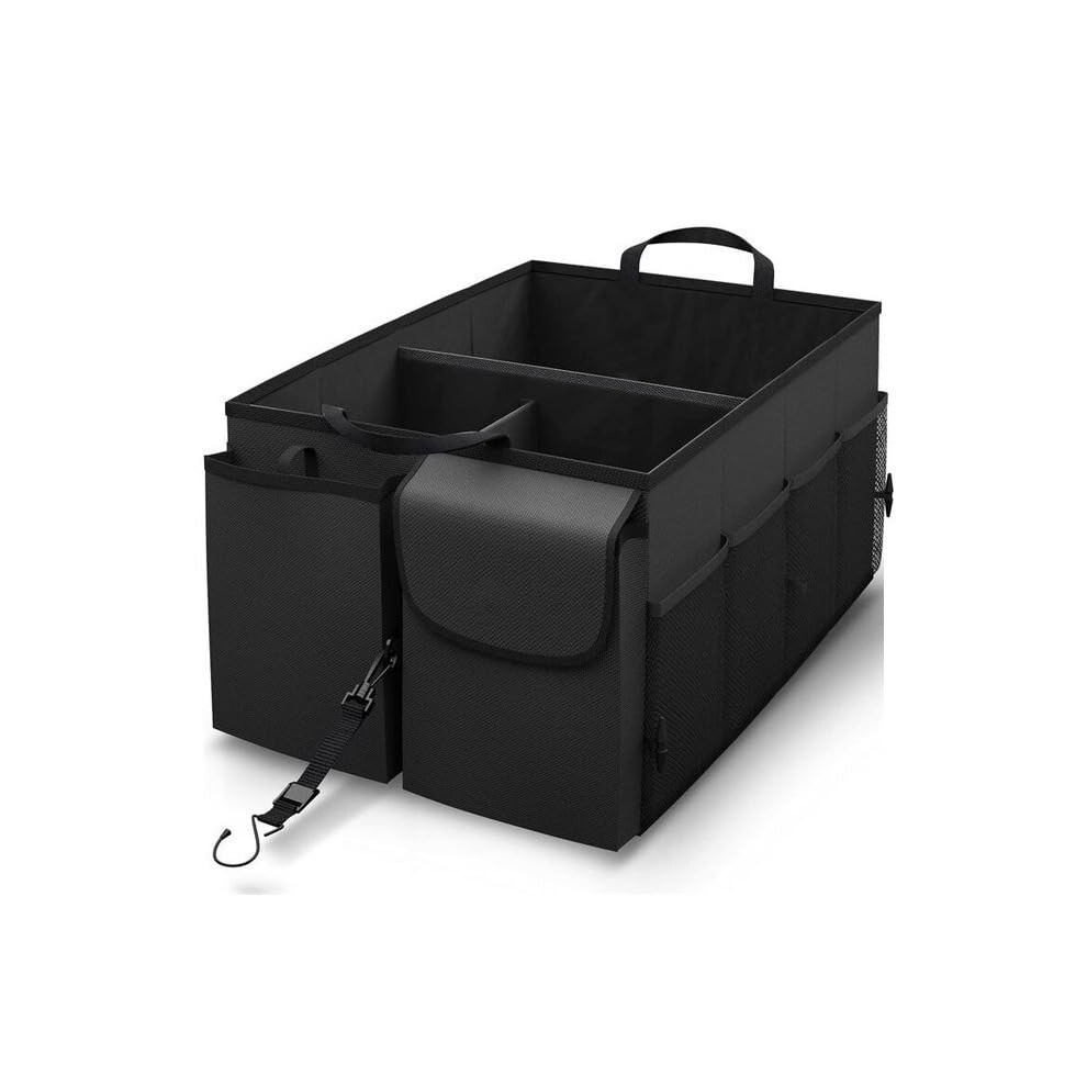 Car Boot Organiser For Fiat 500, Fiat 124 Spider, Fiat Freemont - Folding Waterproof Trunk Storage Organiser Black 9084446459098