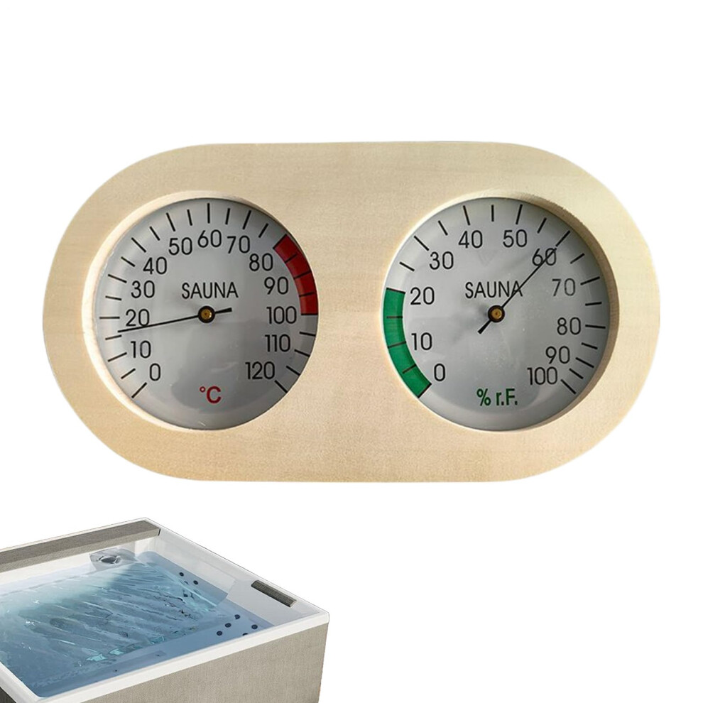 Temp and Humidity Monitor - Portable Wood Hygrometer For Home, Indoor Sauna Humidity Reader, Compact Temperature Gauge