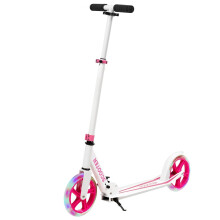 Scooter Roller klappbar Tretroller höhenverstellbar 100kg Tragkraft Kickroller mit 2 LED Räder rosa