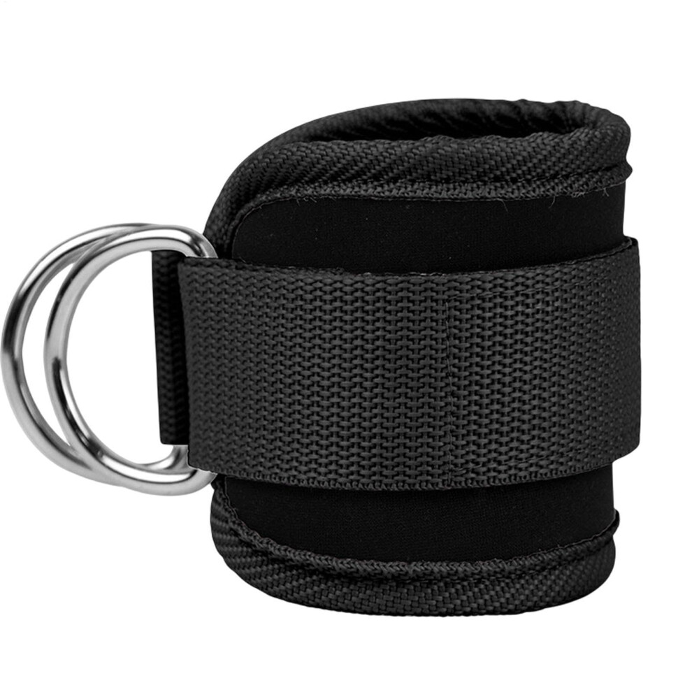 Black Ankle Straps For Cable Machines Adjustable Ankle Attachments D-Ring For Glutes And Leg Workouts