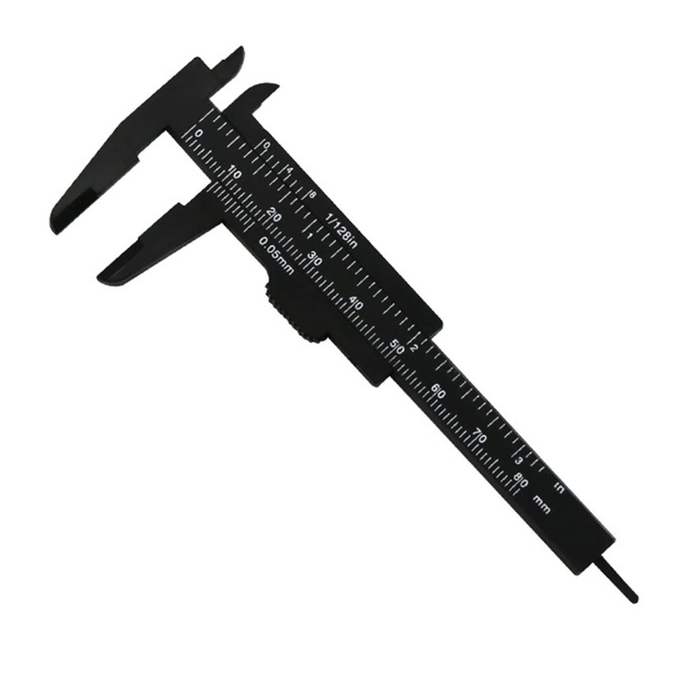 Black Eyebrow Measuring Vernier Caliper 80Mm Plastic Portable Double Scale 10Pcs Permanent Makeup Measurement Tools