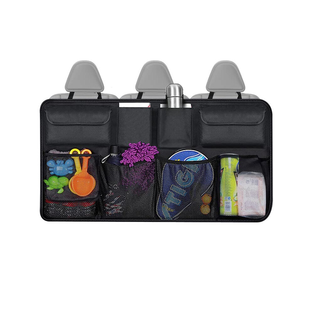 Car Trunk Organizer Adjustable Backseat Storage Bag, High Capacity Oxford Fabric, Universal Auto Seat Organizer, Black 9354506337896