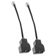 Telephone Line Adapter, 2Pcs With Detachable Cable, Dual Port Splitter For Landline Phones, Home And Office Use
