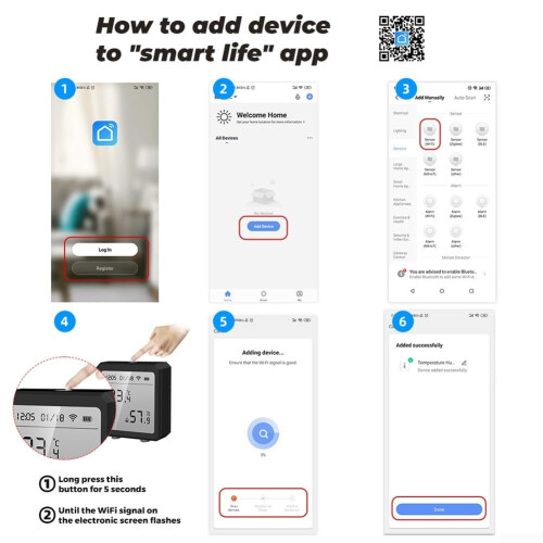 Remote Monitoring Functions Indoor Temperature Humidity Sensor With E Ink Display App Notifications Data Storage Export 2