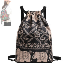 Gym Bag Drawstring Sack Lightweight Unisex Gym Backpack Multi Pocket Printing