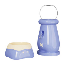 Ceramic Pet Food Dish With Leakproof Water Feeder For Hamster And Gerbil Small Animal Feeding Accessories Blue