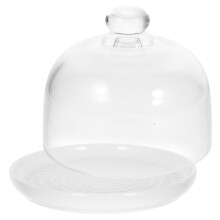 1 Set Keramikschale Mit Glasdeckel Für Dessert, Kuchen, Präsentation