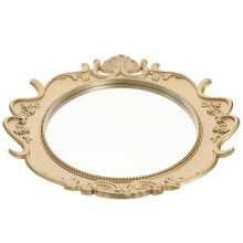 1 Gouden Stijl Spiegel Dienblad Voor Sieraden En Make-Up