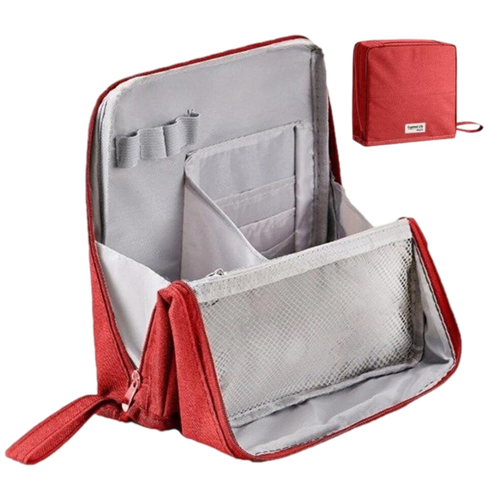 Travel Makeup Bag Portable Large Capacity Vertical Cosmetic Organizer For Makeup Base Lipstick Eyeshadow Sunscreen