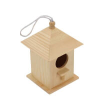 1St Beige Vogelhuis Hout Met Makkelijk Toegang En Comfortabel Gebruik