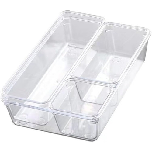 Plastic Drawer Storage Box With Partitions For Desks And Cabinets, Rectangular Organizer With Dividers, 7-Piece Set 2