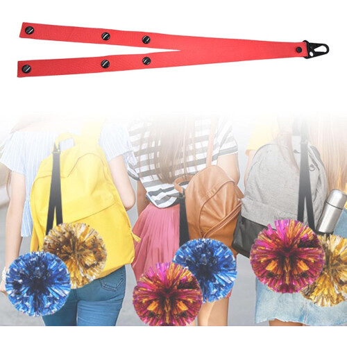 6xPoms Holder Strap Backpacks Compatible Nylon Webbing Cheer Accessory, Adjustable Pom Holder For Dance Cheer 2