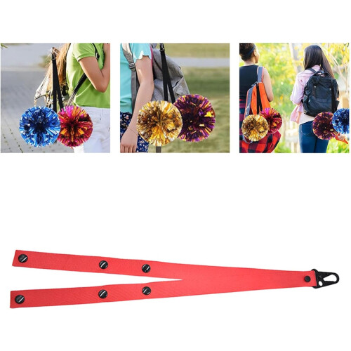 6xPoms Holder Strap Backpacks Compatible Nylon Webbing Cheer Accessory, Adjustable Pom Holder For Dance Cheer 1