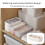 Beige Three Cel Socks Storage Box Stacklable Plastic Underwears Organizer for Home Bedroom 2
