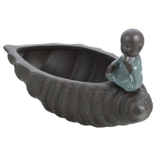 1Pc Fine Crafted Coffee Ceramic Bonsai Pot Hydroponic Plant Container