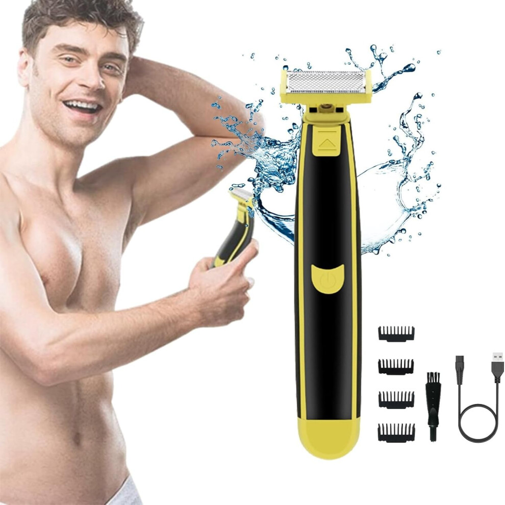 Full Body Washed Wet and Dry Shaver USB Rechargeable Waterproof Electric Razor Rotary Facial Shaver