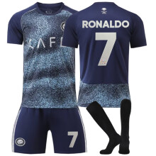 (22(120-130CM)) Black Nassr Sport Socks Get Free Print #7 Ronaldo Blue T-shirt & Shorts