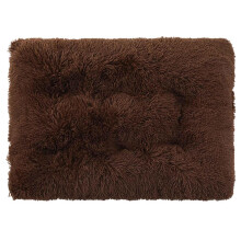 Dog Crate Bed Deluxe Plush Calming Anti-Anxiety Mat With Anti-Slip Bottom For Large Medium Small Dogs Beige