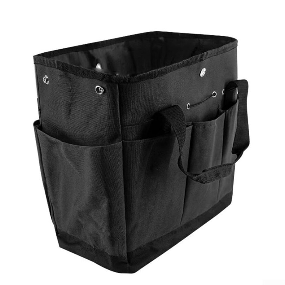 Large Multi Pocket Bag For Gardening Tools And Accessories Organization Black Large Capacity Garden Tool Tote 9393856421244