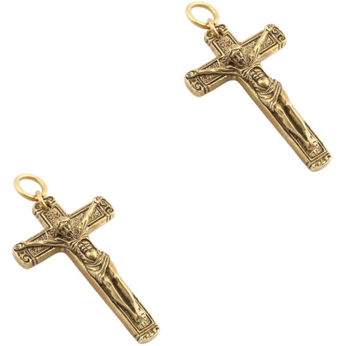 2 Stuks Retro Kruis Hanger Sleutelhanger 2